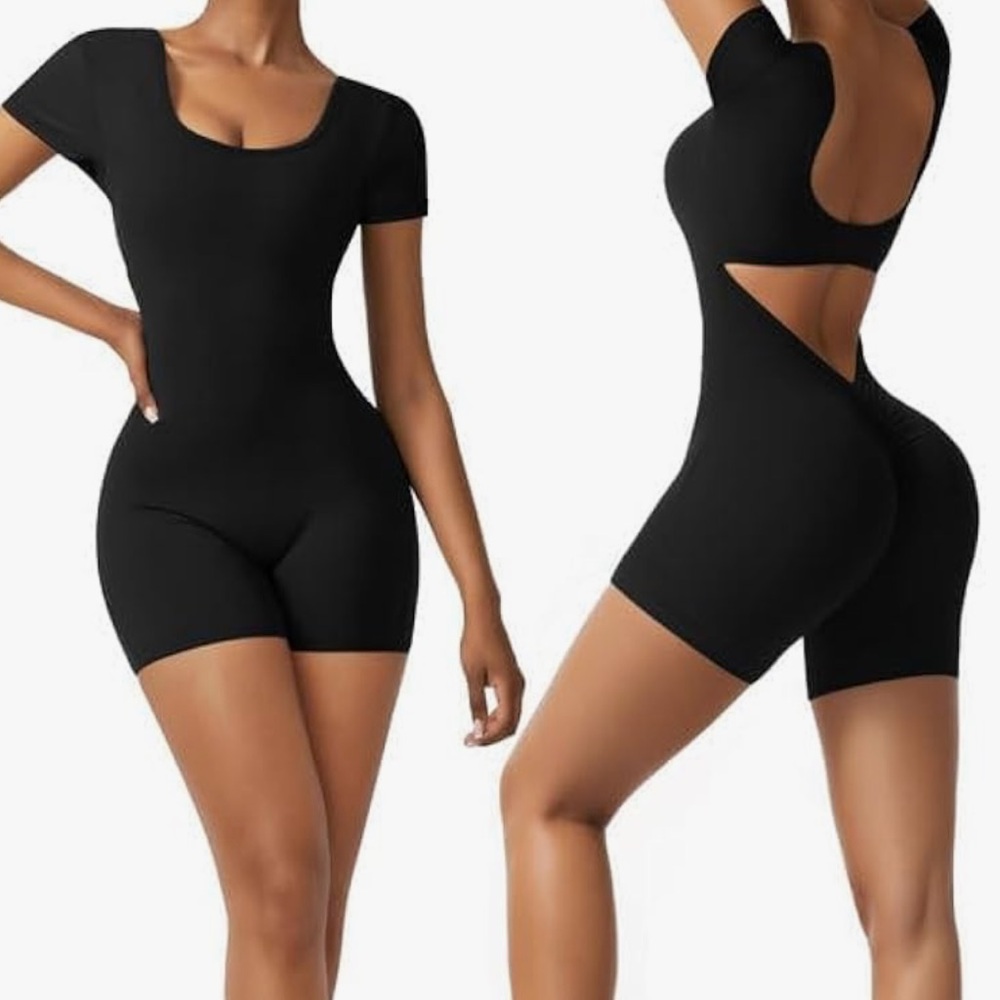 OEAK Short Sleeve Workout Romper